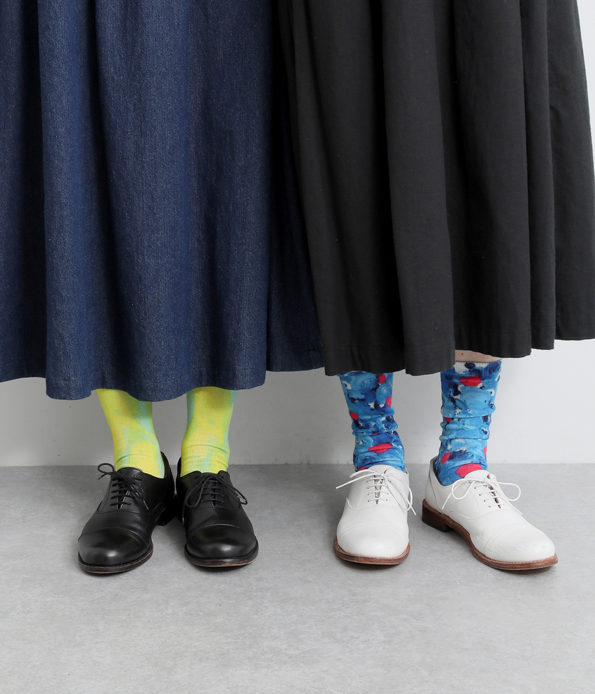 カナリアの水浴びプリント　クルーソックス　2足組(カラー1-ONESIZE)