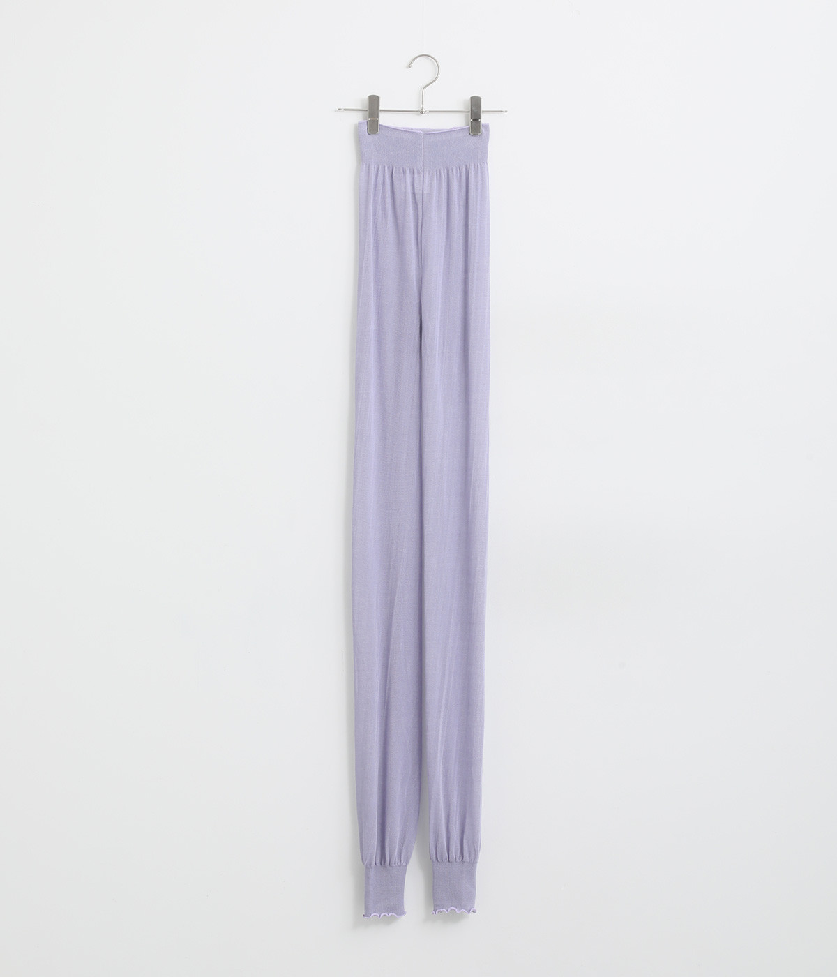 コットン ゆる編みレギンス(ラベンダー-ONESIZE)