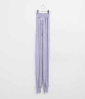 コットン ゆる編みレギンス(ラベンダー-ONESIZE)