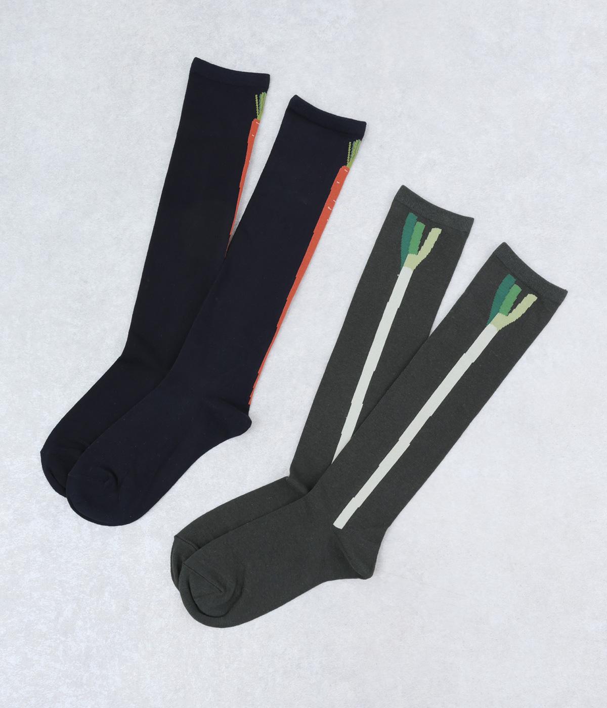 お野菜　ハイソックス2Ｐ(カラー1-F)