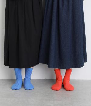 おかめ＆ひょっとこ　刺繍ショートソックス2Ｐ(カラー1-F)