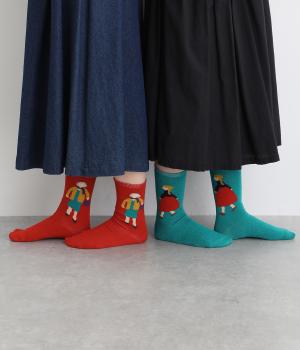 「50年後の君へ」 撚り杢クルーソックス　2足組(カラー1-F)