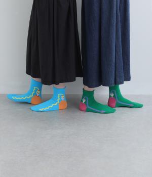 ロングヘア―ツインズショートソックス2Ｐ(カラー１-F)