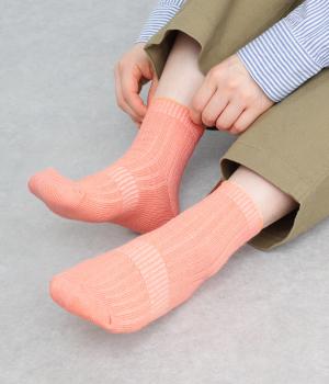 コットンリネン ソフトリブショートソックス1Ｐ