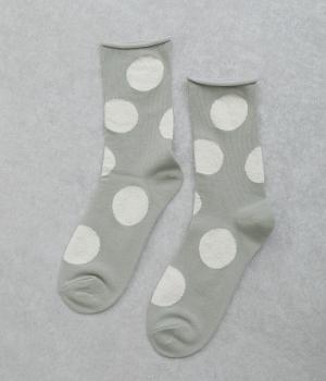 デイリードットクルーソックス(グレー-F)