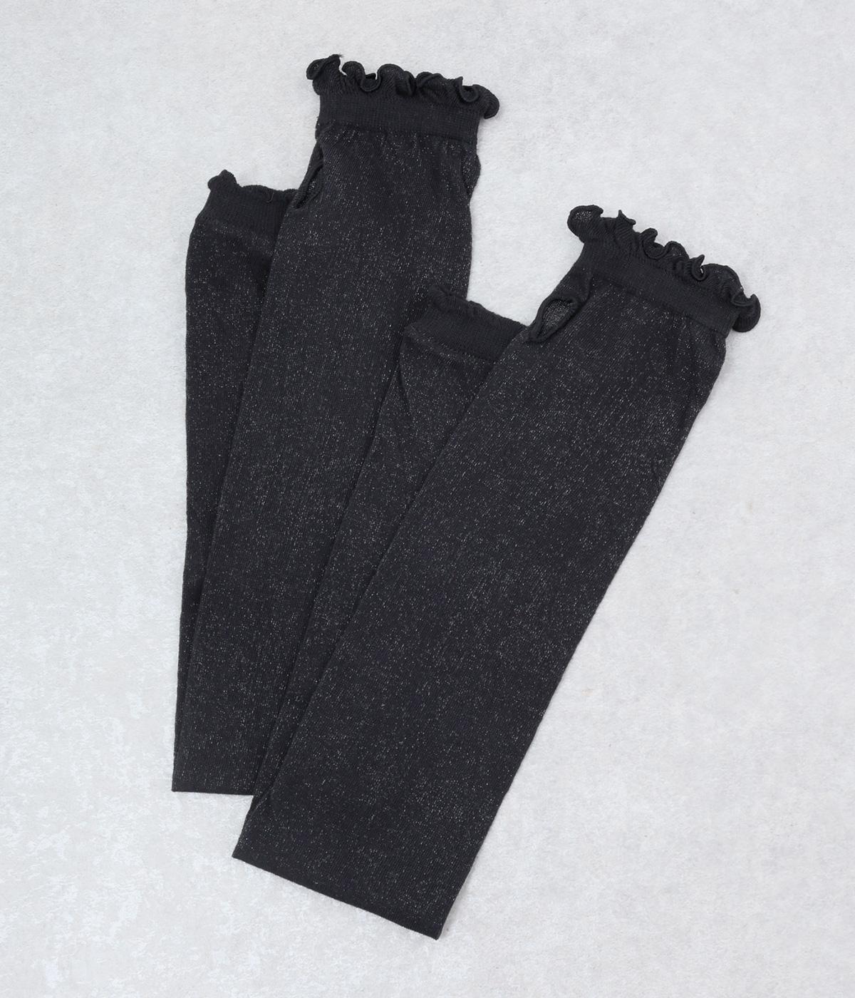 フリル ＵＶカットアームカバー(ブラック-F)