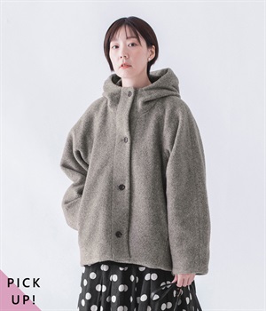 ブークレ フードショートコート(モカ-ONESIZE)