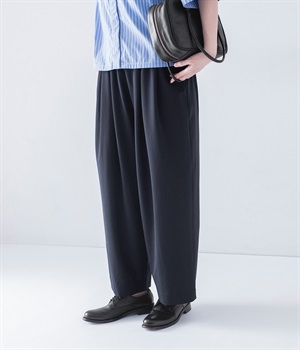 タックワイドイージーパンツ(ネイビー-ONESIZE)