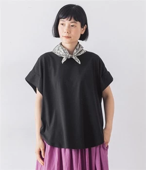 コットンビッグシルエットカットソー(ブラック-ONESIZE)