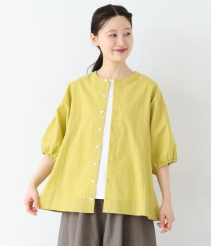 コットンリネン2wayバルーンスリーブブラウス（イエロー・ONESIZE）