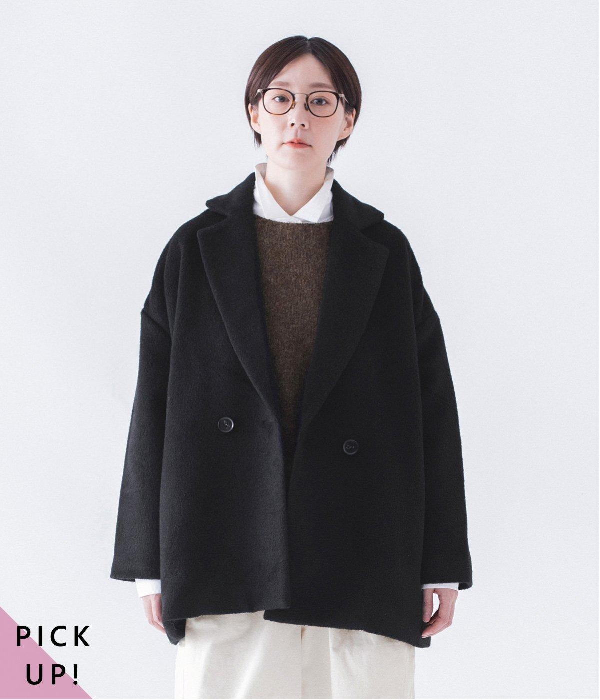 ダブルボタンショートコート(ブラック-ONESIZE)