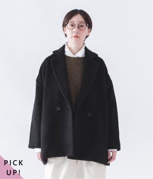 ダブルボタンショートコート(ブラック-ONESIZE)