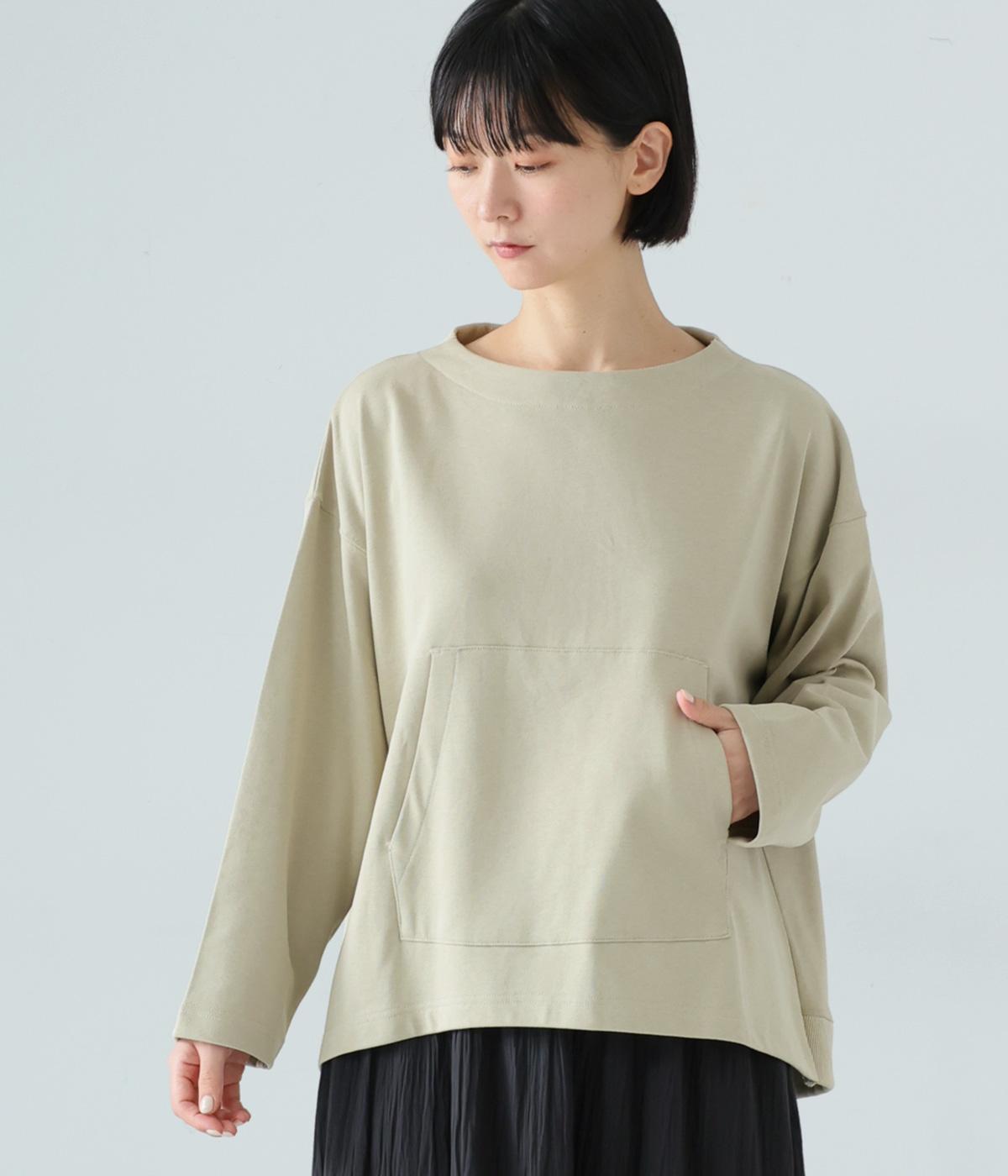 コットンミニ裏毛ポケットプルオーバー(ベージュ-ONESIZE)