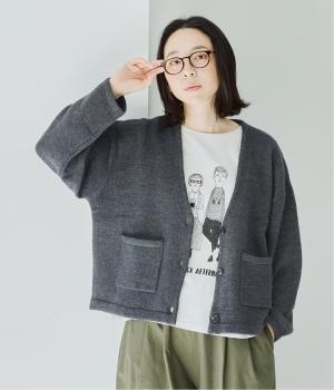 パッチポケットニットカーディガン(チャコール-ONESIZE)