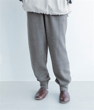コットンニットパンツ(杢グレー-ONESIZE)