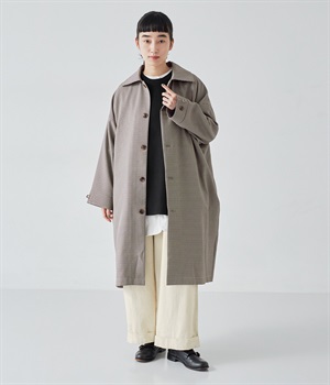 ビッグカラーコート(チェック-ONESIZE)