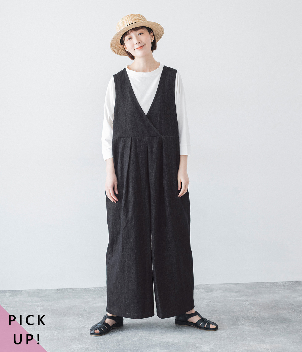 値下げ♡Lintu Laulu リネン100%前後着サロペット コットンデニム2wayサロペット｜Lintu Laulu（リントゥラウル）の商品詳細
