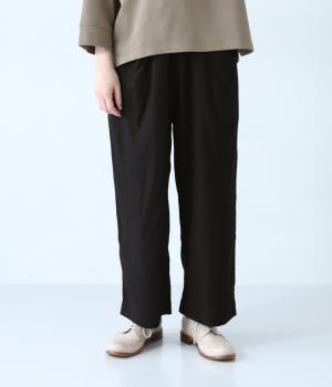 コットンリネンデザインパンツ(ブラック-ONESIZE)