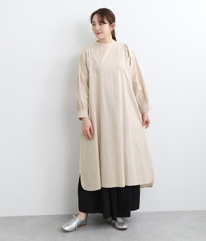 コットンタックスリーブワンピース(ライトピンク-ONESIZE)