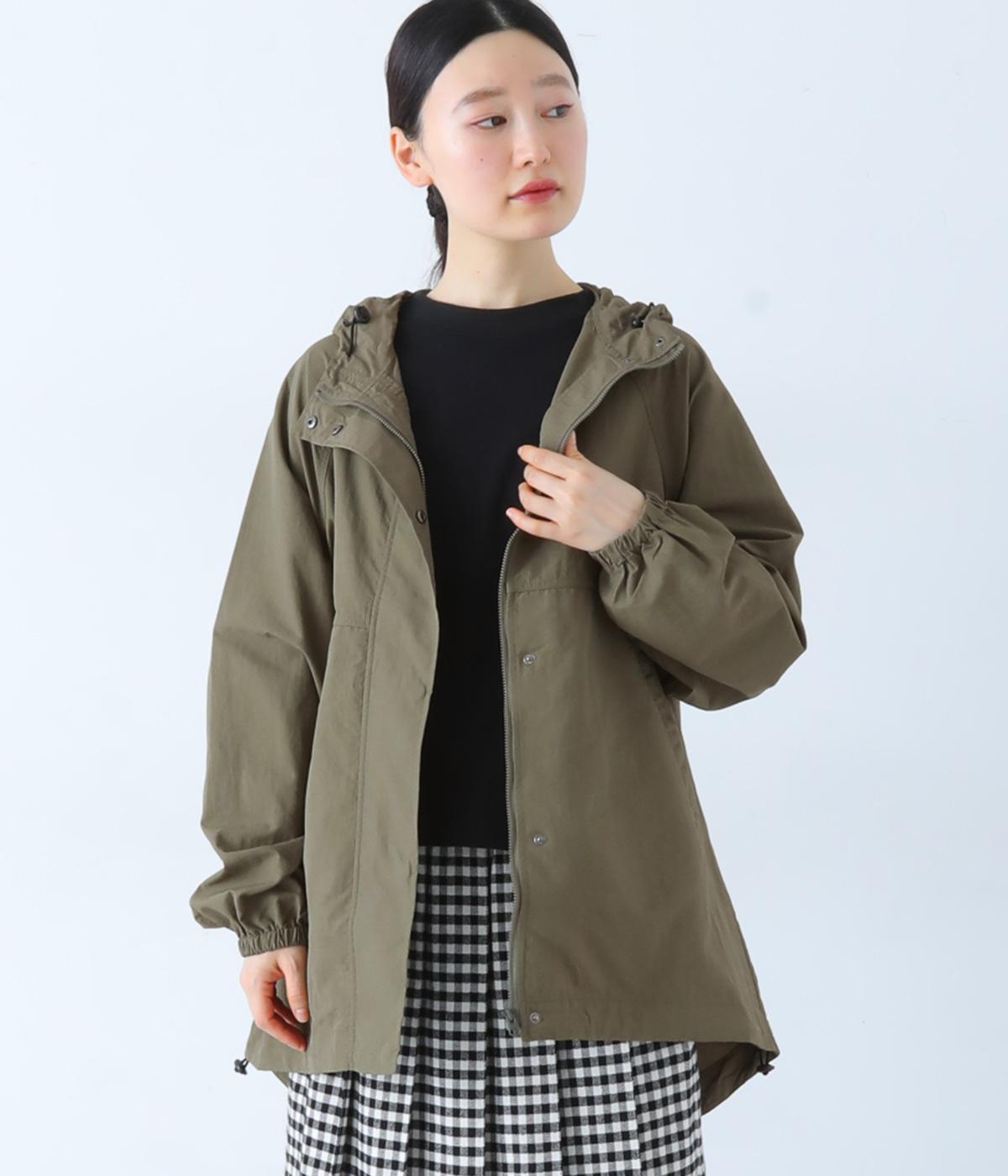 撥水加工タスランナイロンマウンテンパーカー(カーキ-F)