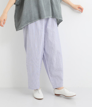 サッカーストライプリラックスパンツ(ブルー-ONESIZE)