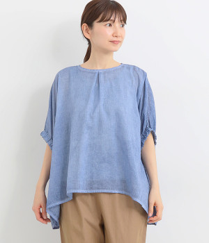 ピグメント加工プルオーバー(ブルー-ONESIZE)