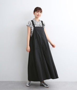 ナイロンワークジャンパースカート(ブラック-ONESIZE)