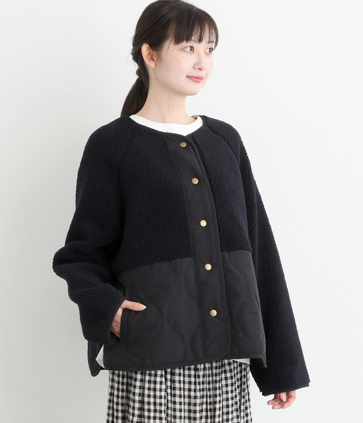 ボアキルトショートコート(ネイビー-F)