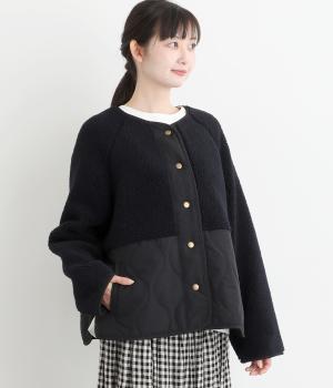 ボアキルトショートコート(ネイビー-F)