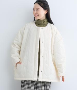 ワイドキルティングジャケット(クリーム-F)