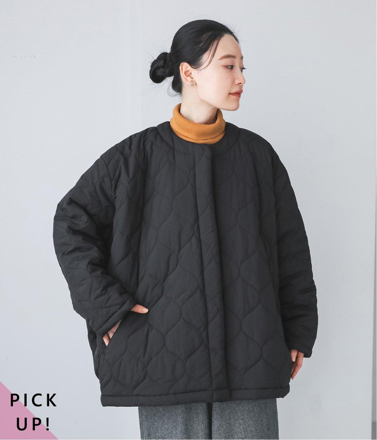 ワイドキルティングジャケット(ブラック-F)