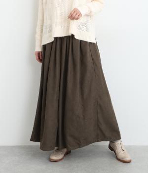 細畝コーデュロイタックワイドパンツ(ダークブラウン-ONESIZE)