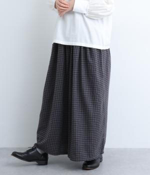 ネルタックワイドパンツ(ネイビー×グレー-F)