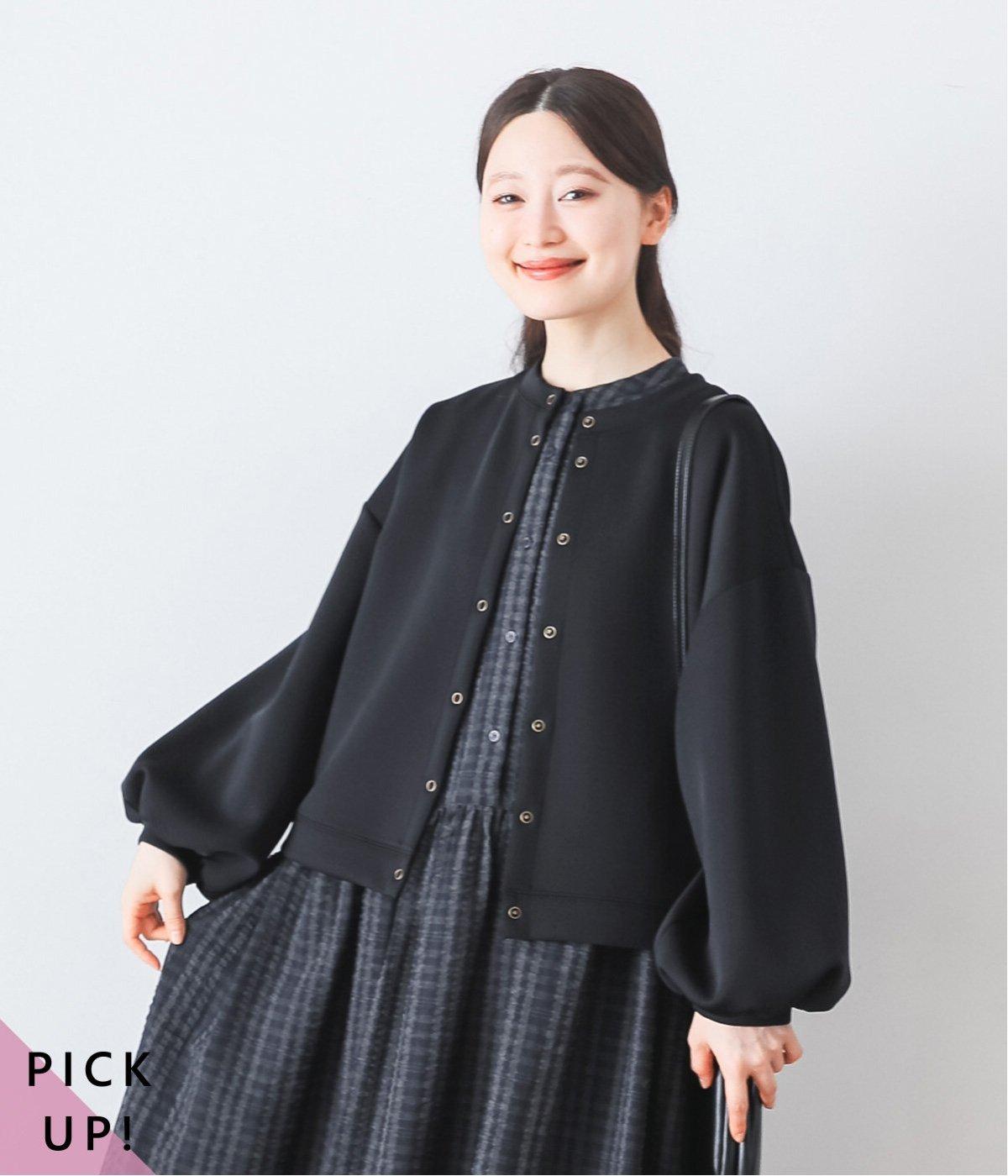 ポンチ 2wayカーディガン(ブラック-ONESIZE)