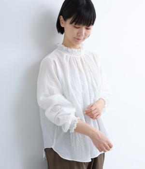 リップルシャーリングブラウス(アイボリー-F)