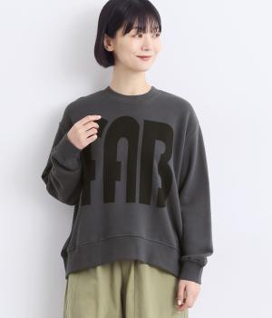 コットン裏毛ロゴ入りプルオーバー(ネイビー-F)