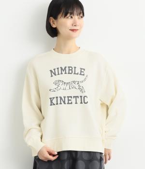 コットン裏毛ロゴ入りプルオーバー(アイボリー-F)