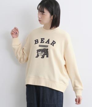 コットン裏毛ロゴ入りプルオーバー(ナチュラル-F)