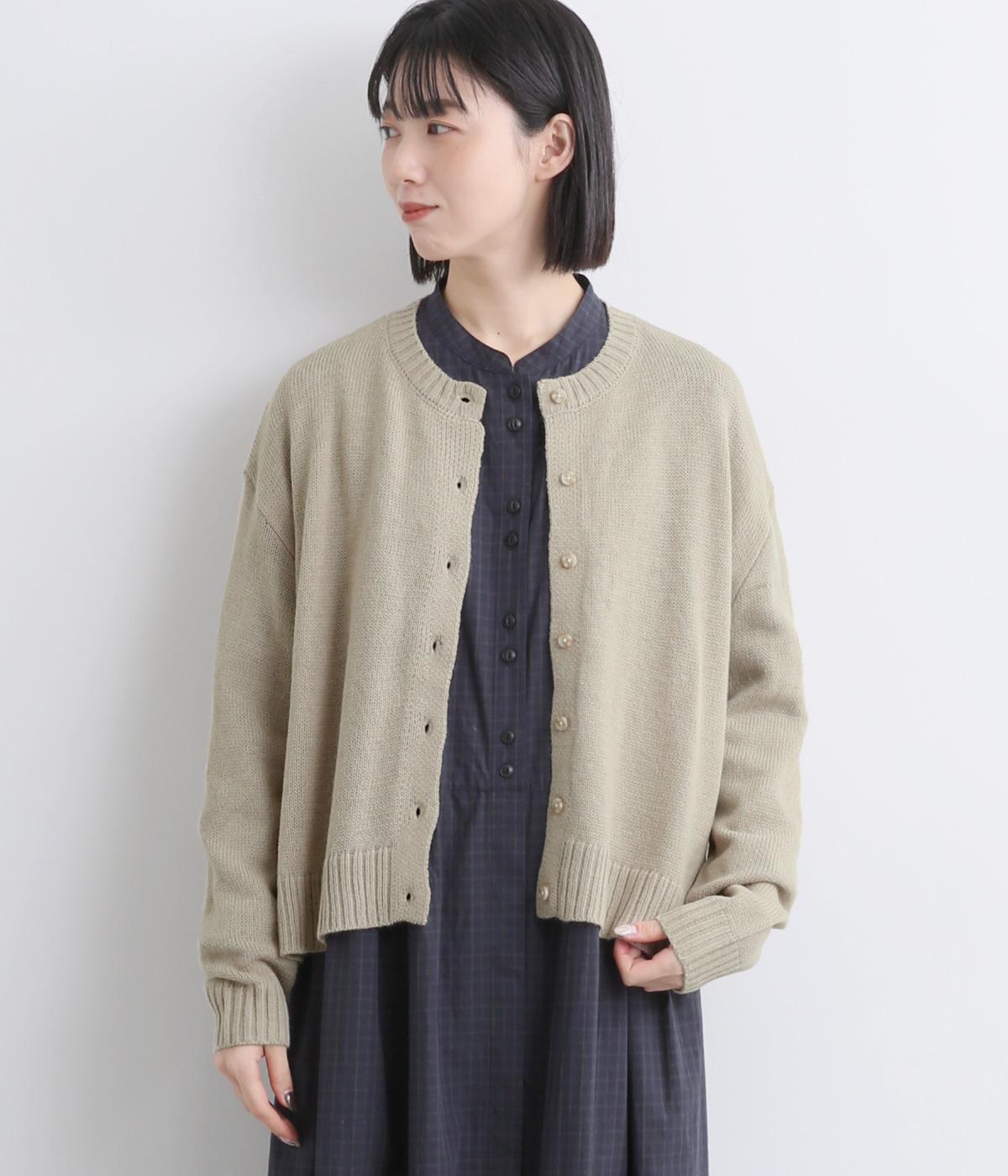 肩落ちカーディガン(ダークベージュ-F)