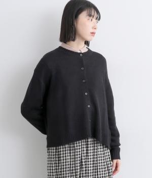 肩落ちカーディガン(ブラック-F)