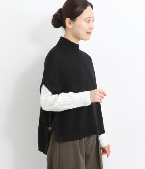 ニットモックネックベスト(ブラック-F)