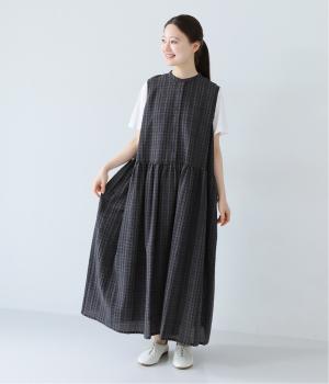 サッカーノースリーブワンピース【ロング丈】(ネイビー×グレー-ONESIZE)