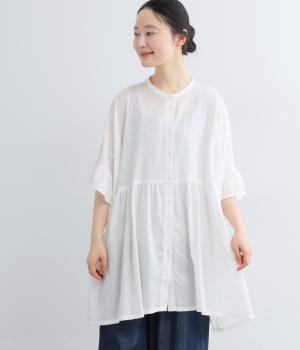 コットン2wayスクエアチュニックブラウス(アイボリー-F)