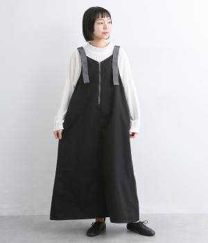 ツイルジャンパースカート(ブラック-F)