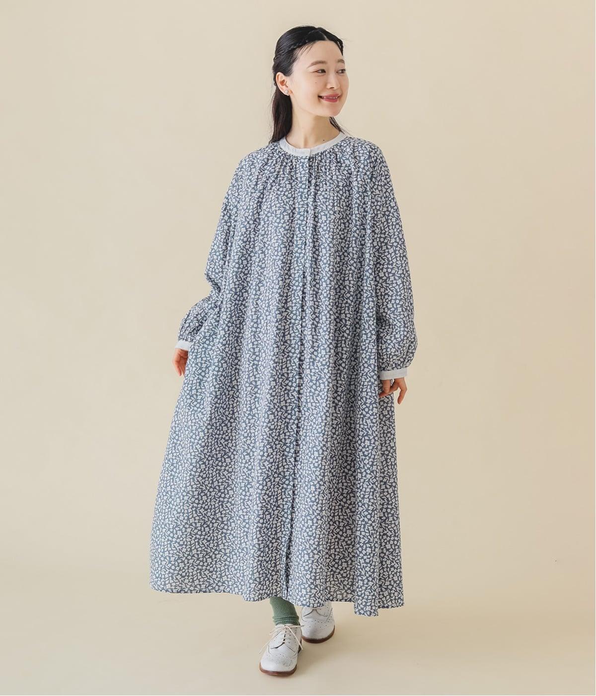 キャンブリックプリントワンピース(ネイビー-F)