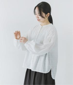 コットン総刺繍長袖ブラウス