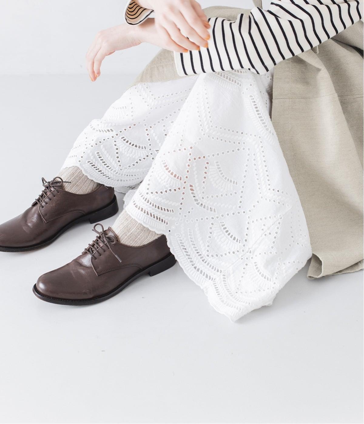 カットワークレースワイドパンツ(オフホワイト-F)