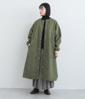 コットンナイロンライトガスコート(カーキ-F)