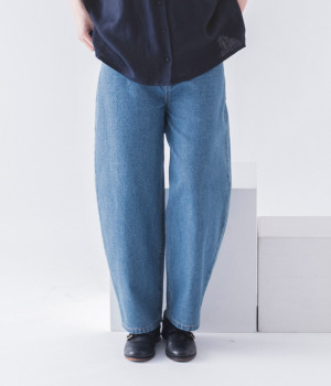 デニムカーブパンツ(ライトブルー-ONESIZE)