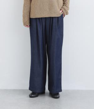 ライトオンスデニムタックパンツ(ネイビー-F)